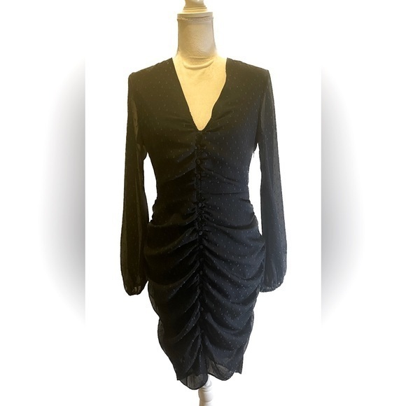 Leith Ruched Long Sleeve Dress - Picture 1 of 6
